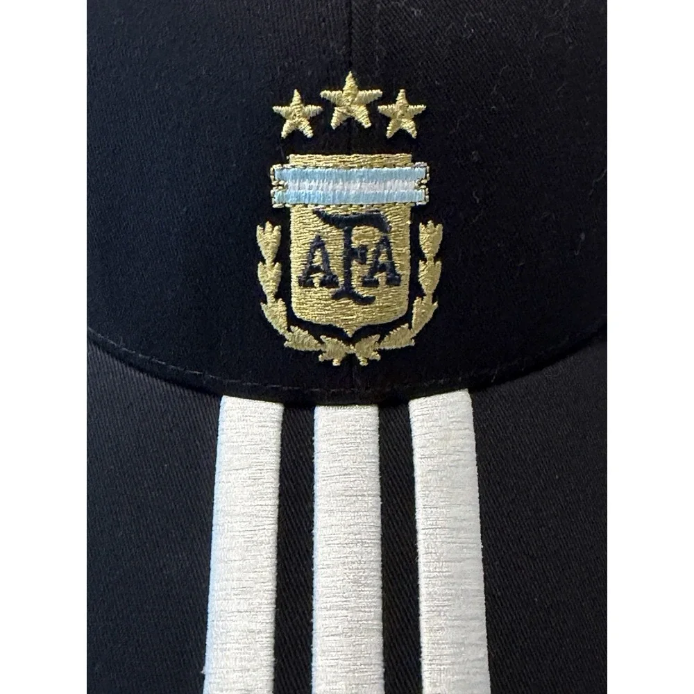 Adidas Argentina AFA 3-Stripe Baseball Cap KE5950 Black White Gold World Cup NWT